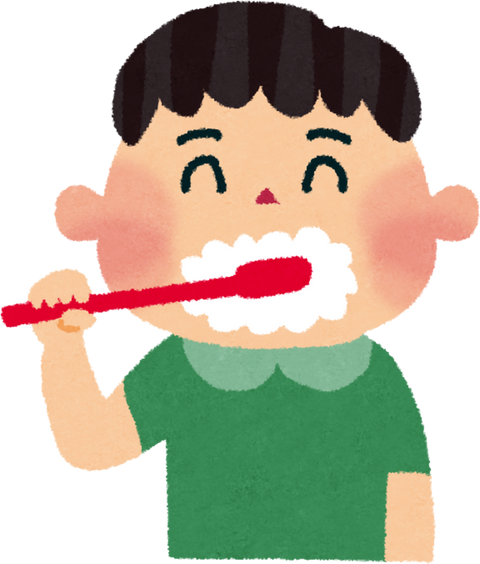 Illustration of a Boy Brushing His Teeth